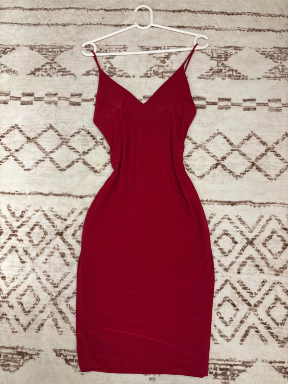 Fashion Nova Ruby Red Spaghetti Strap Midi Dress